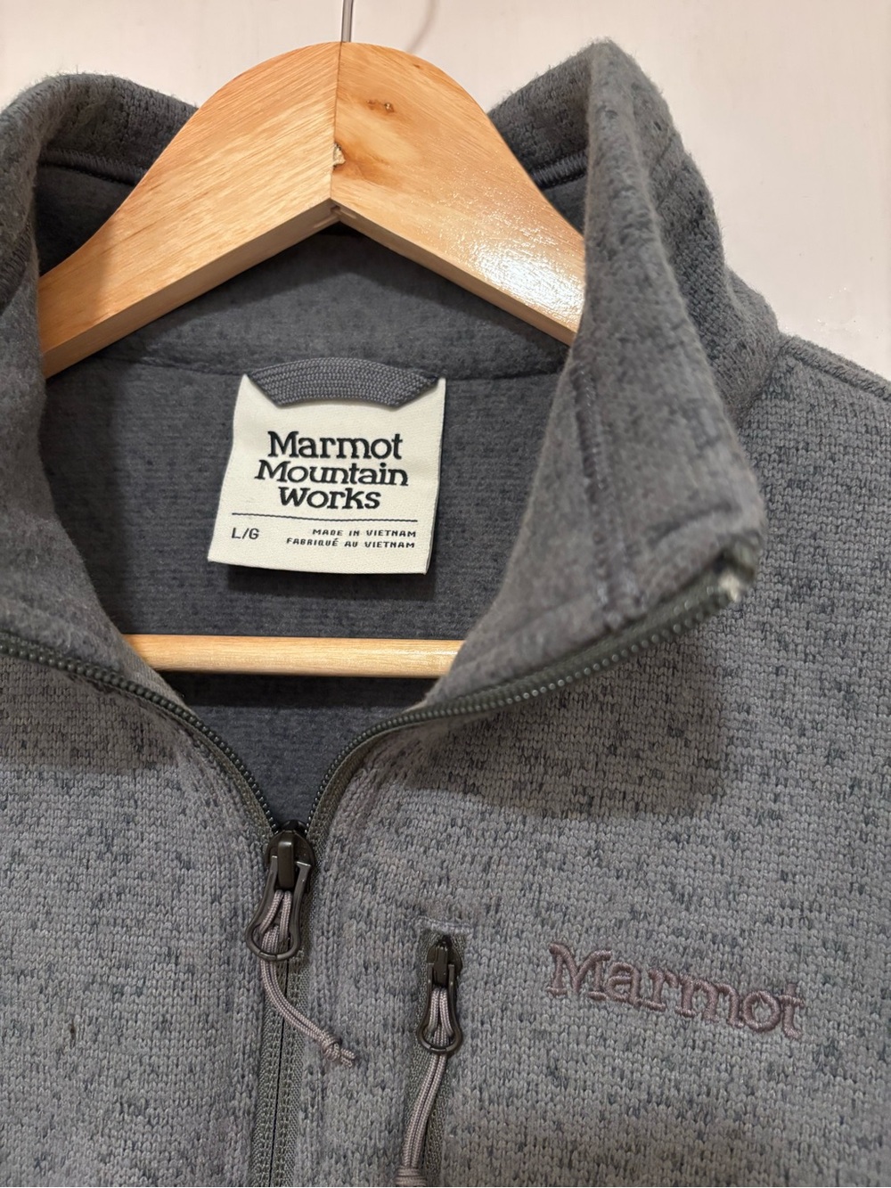 Marmot Gray Full-Zip Textured Fleece Jacket - Picture 2 of 3